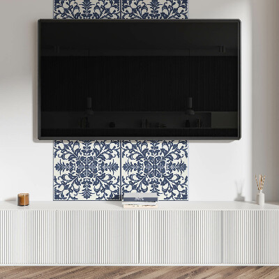 Wall panel square Flowers accompanied by leaves