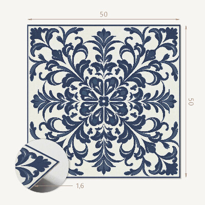 Wall panel square Flowers accompanied by leaves