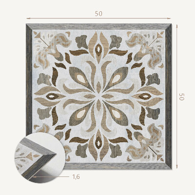 Pvc wall panel square Flowers in harmonious symmetry