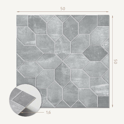 Wall paneling Geometric mosaic in a hexagonal arrangement
