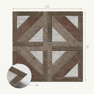 Wall panel square Wood and concrete patterns in harmony