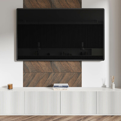 Wall panel square Herringbone pattern of wooden planks