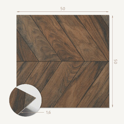 Wall panel square Herringbone pattern of wooden planks