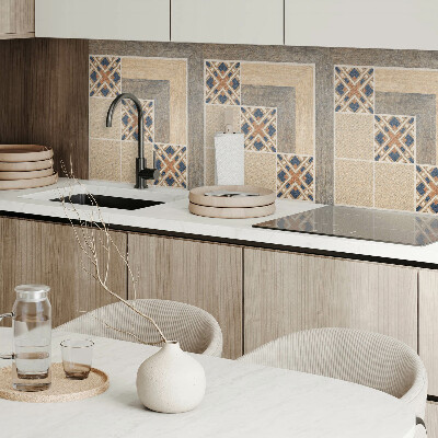 Wall panel square Abstract shapes on tiles