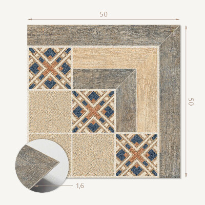 Wall panel square Abstract shapes on tiles