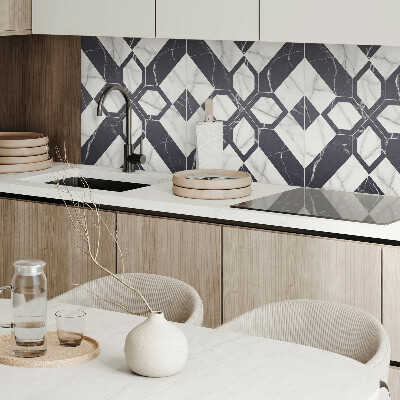 Pvc wall panel square Geometric motifs inspired by marble