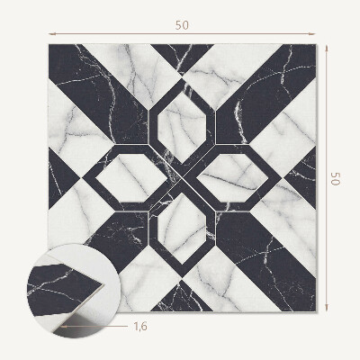 Pvc wall panel square Geometric motifs inspired by marble