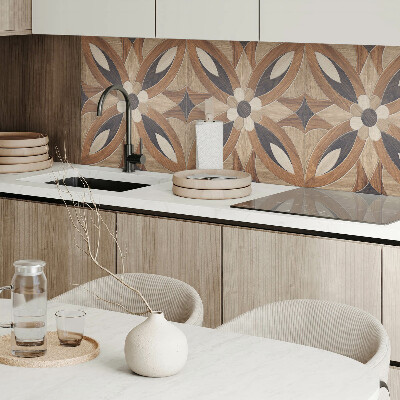 Wall paneling Floral motif with wood elements