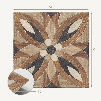 Wall paneling Floral motif with wood elements