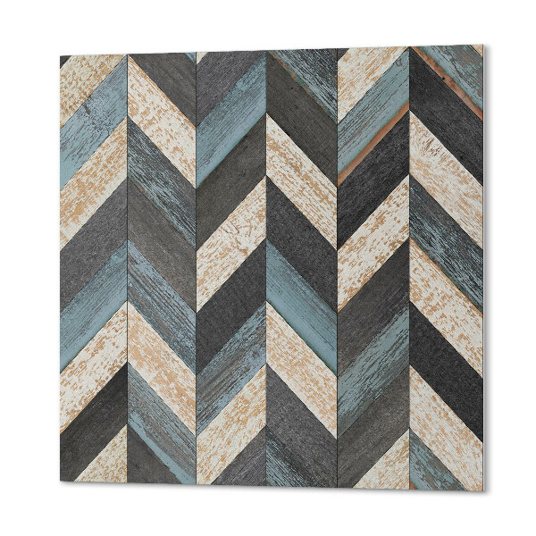 Pvc wall panel square Geometric zigzags with a hint of wood