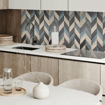 Pvc wall panel square Geometric zigzags with a hint of wood
