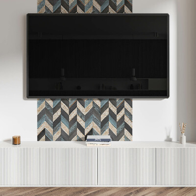 Pvc wall panel square Geometric zigzags with a hint of wood