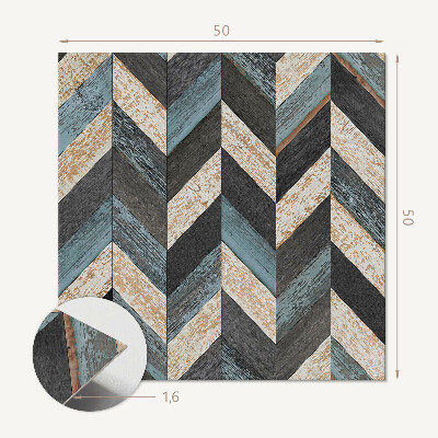 Pvc wall panel square Geometric zigzags with a hint of wood