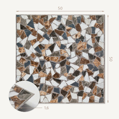 Wall panel square Various forms in a mosaic pattern