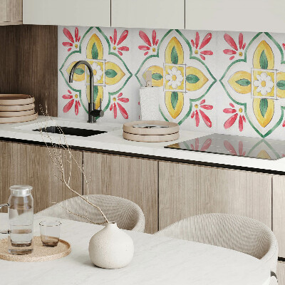 Pvc wall panel square Frames with a floral pattern