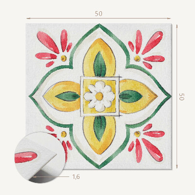 Pvc wall panel square Frames with a floral pattern