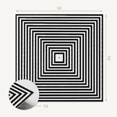 Wall panel square Stylish concentric lines in squares