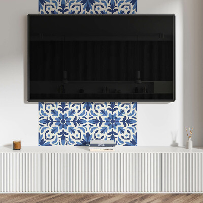 Pvc wall panel square Flowers and leaves in a harmonious combination
