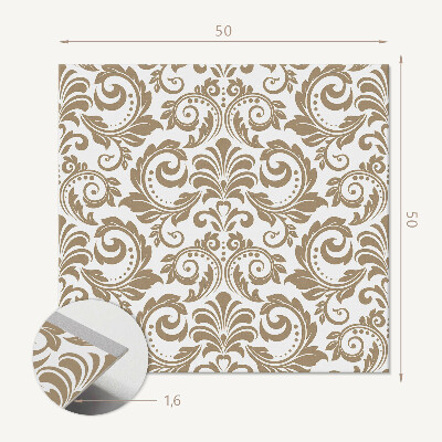 Pvc wall panel square Green ornaments in plant patterns