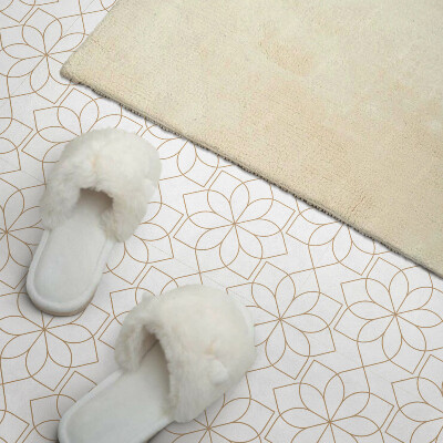 Wall paneling Modern floral motif with geometric shapes