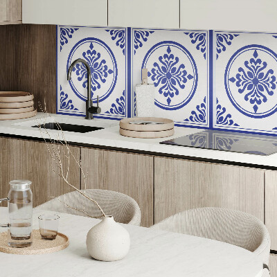 Pvc wall panel square Stylish circles with floral details