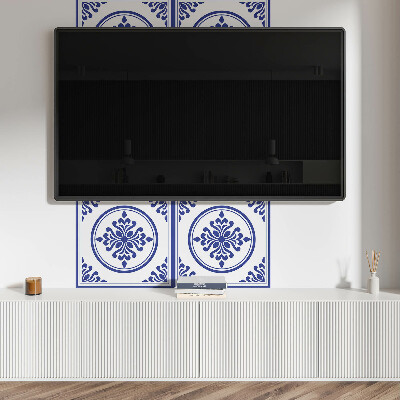 Pvc wall panel square Stylish circles with floral details