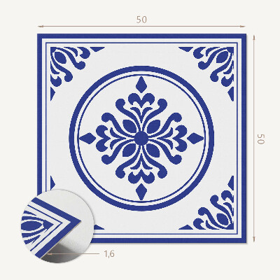 Pvc wall panel square Stylish circles with floral details