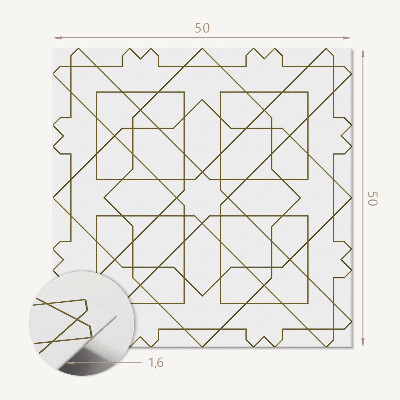 Wall panel square Stylish geometric line layout