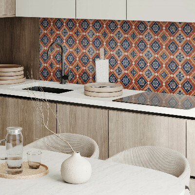 Wall paneling Geometric pattern in brown and white