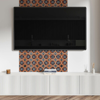 Wall paneling Geometric pattern in brown and white