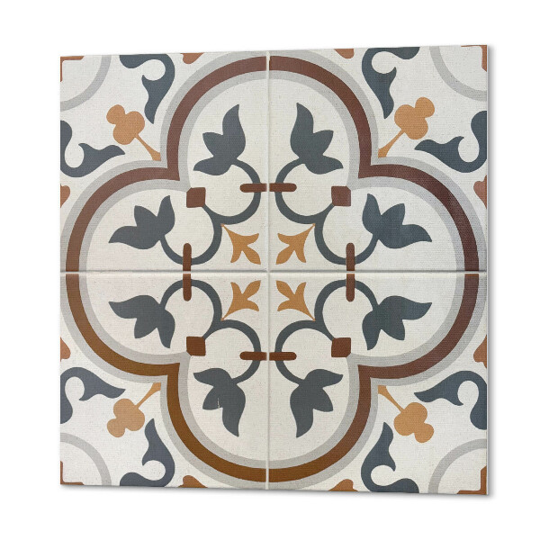 Wall panel square Flowers in a checkered arrangement