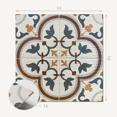 Wall panel square Flowers in a checkered arrangement