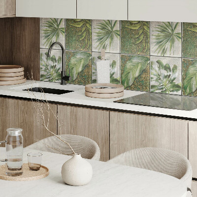 Pvc wall panel square Leaf Tile Pattern