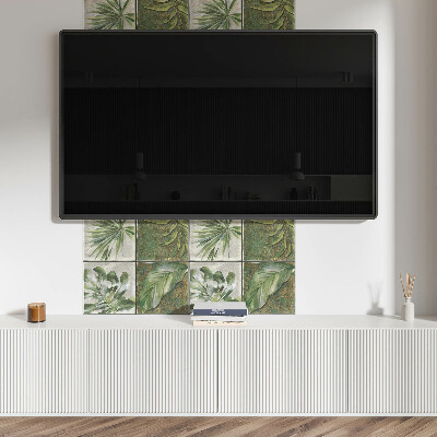 Pvc wall panel square Leaf Tile Pattern