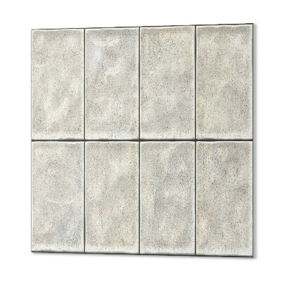 Wall panel square Bright 3D tiles in vertical arrangement
