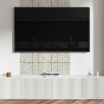 Wall panel square Bright 3D tiles in vertical arrangement
