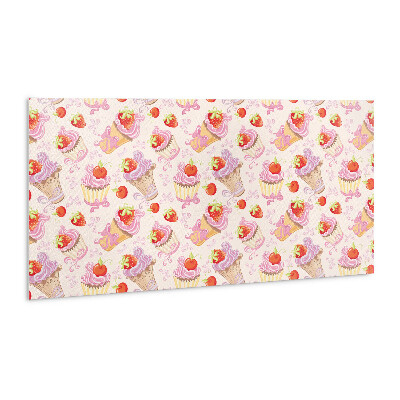 Decorative wall panel Colorful fruit cupcakes