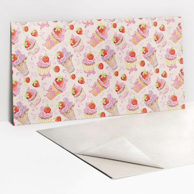 Decorative wall panel Colorful fruit cupcakes