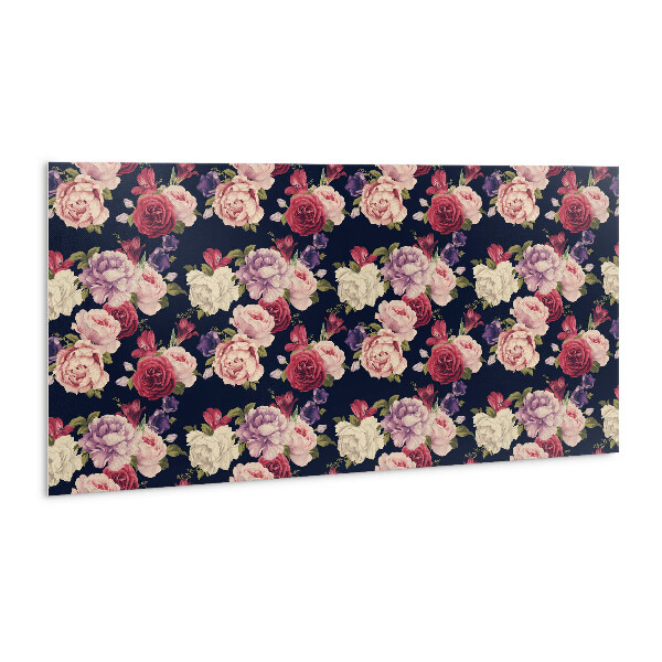 Wall paneling Colorful rose flowers