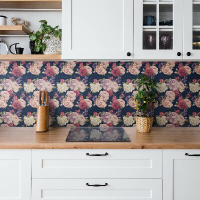 Wall paneling Colorful rose flowers