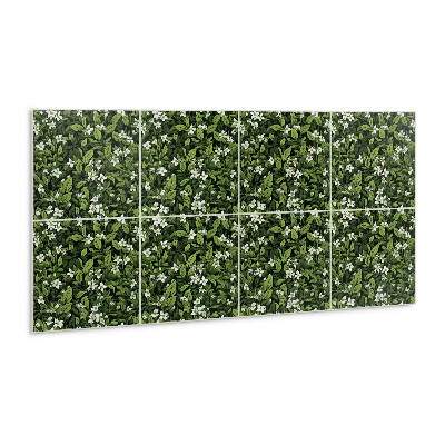 Wall paneling White flowers and leaves