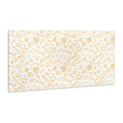 Wall panel Yellow pasta motif