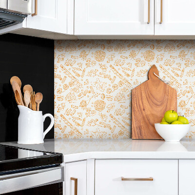 Wall panel Yellow pasta motif