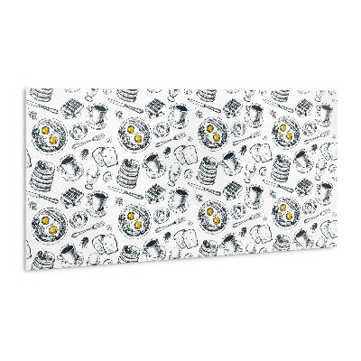 Decorative wall panel Black and white breakfast