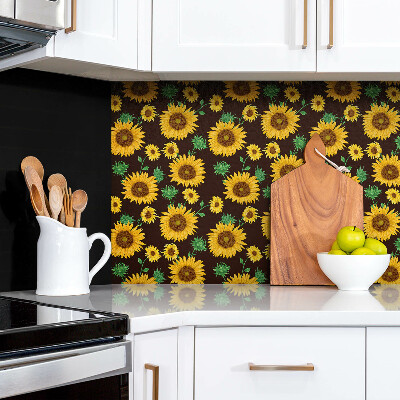 Decorative wall panel Yellow sunflowers