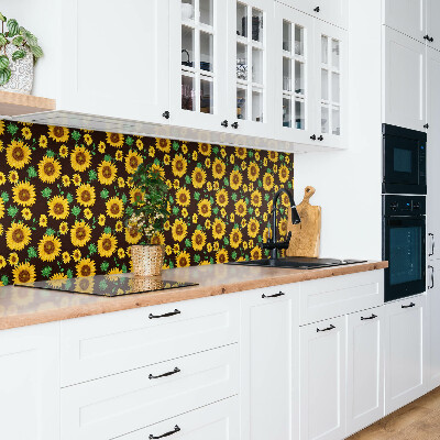 Decorative wall panel Yellow sunflowers