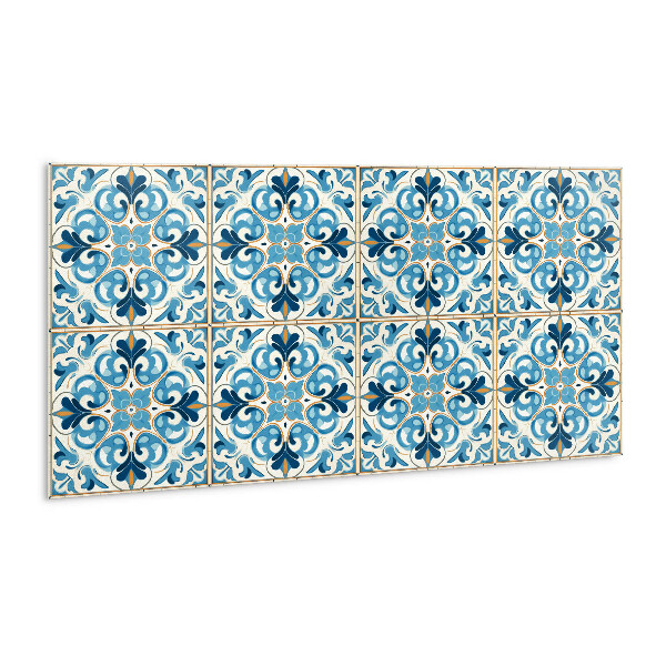 Wall panel Blue and gold ornament