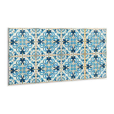 Wall panel Blue and gold ornament