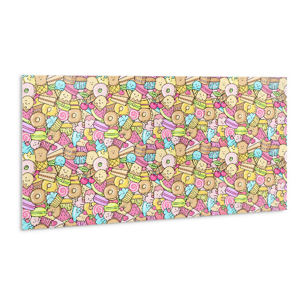 Wall panel Colorful cartoon sweets