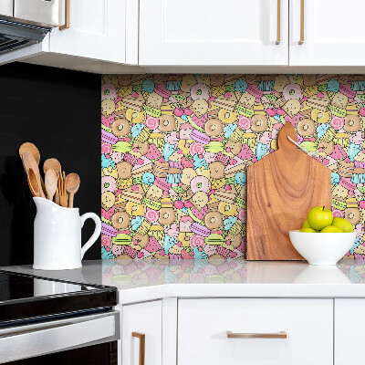 Wall panel Colorful cartoon sweets